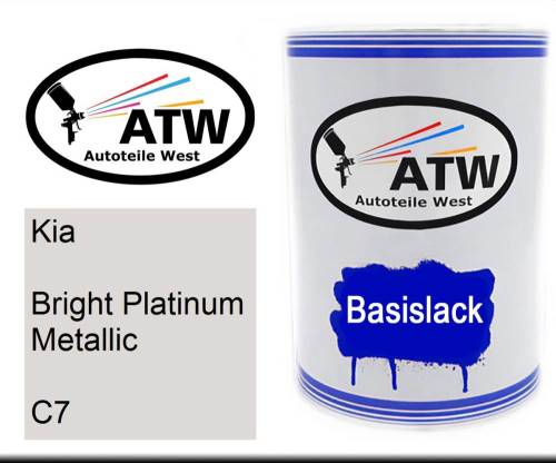 Kia, Bright Platinum Metallic, C7: 500ml Lackdose, von ATW Autoteile West.